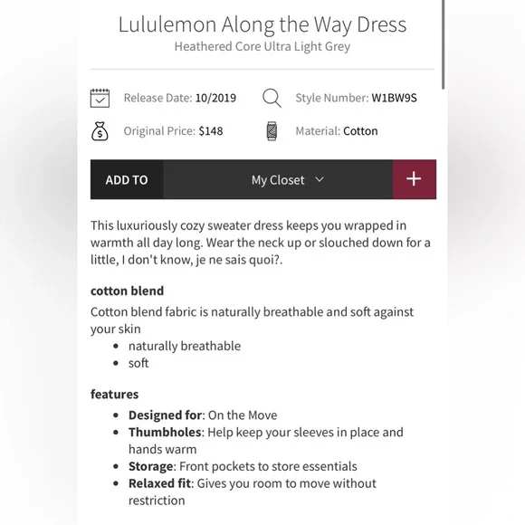 Lululemon Along The Way Dress With Pockets Heathered Core Ultra Light Gray XS - Picture 5 of 11